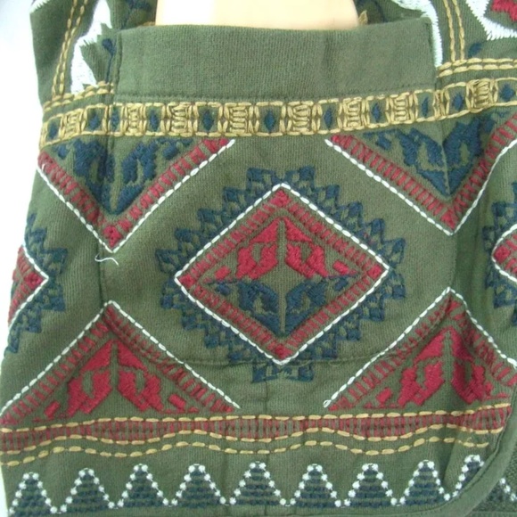 Johnny Was JW Los Angeles Womens Embroidered Cardigan Jacket Cotton Small Green - Picture 8 of 10